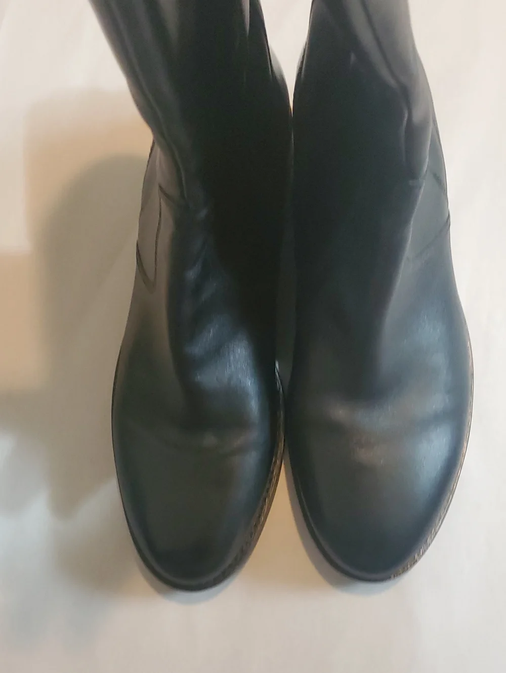 Women's Ecco Hobart Tall Black Leather Knee-High Buckle Riding Boots Size 10